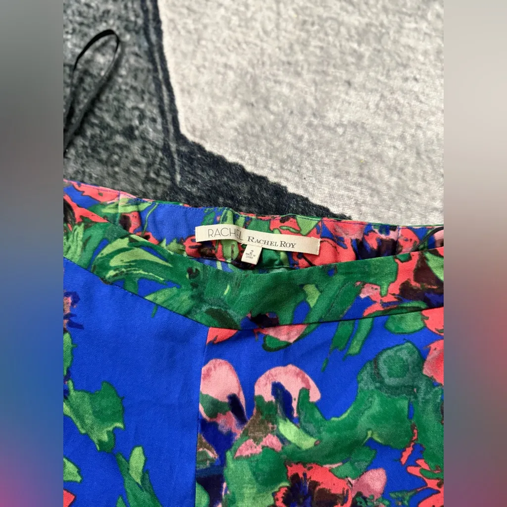 RACHEL Rachel Roy Blue and Green Wide Leg Jumpsuit Size XL - Image 3