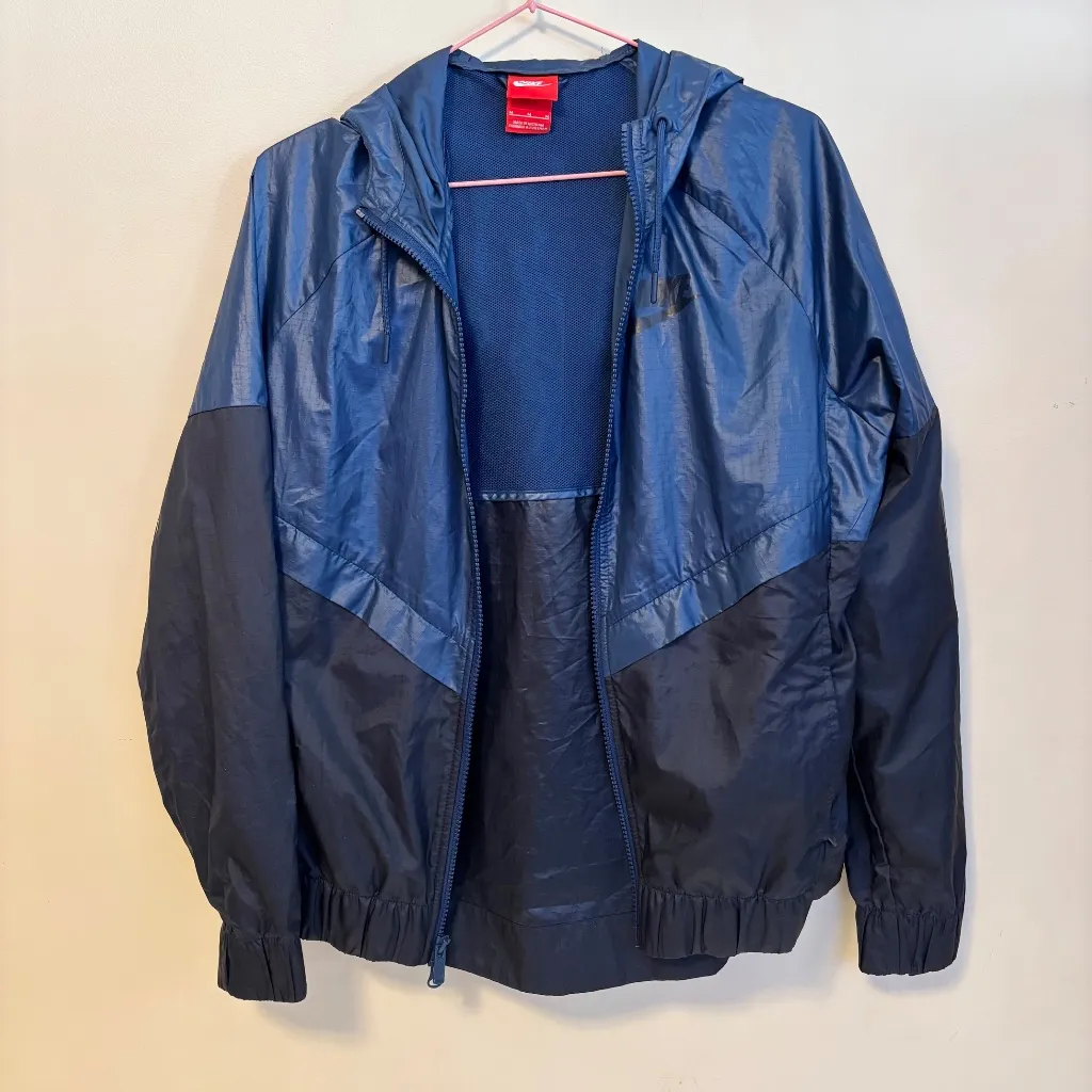 Nike Sportswear Windrunner Full Zip Windbreaker Rain Coat Jacket Blue Womens M - Image 2
