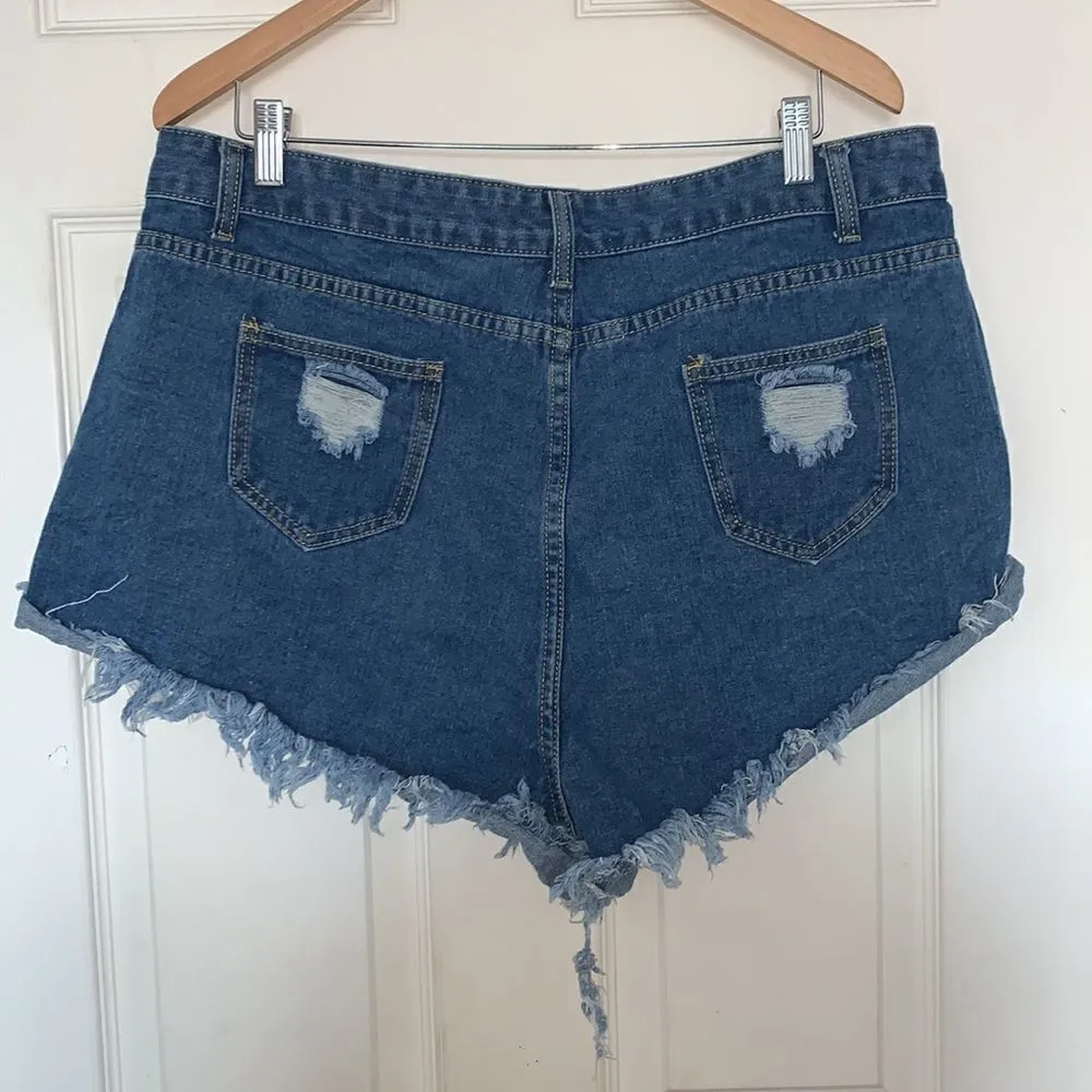 Shein Distressed Denim Shorts  - Image 2