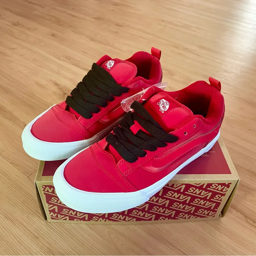Vans Knu Skool VN000D6CREB Red Black Women 10.0 US Mens 8.5 US - Image 7