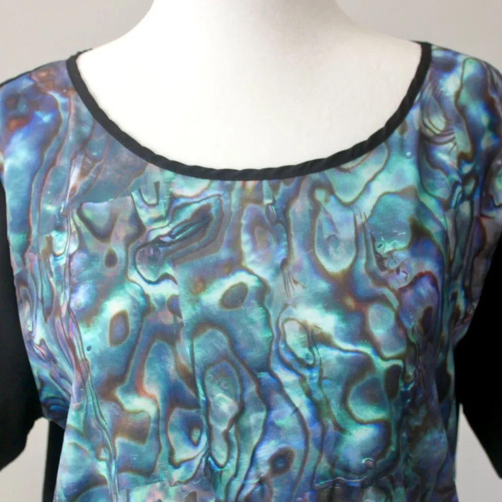 Abalone Multicolor Aqua Mermaidcore Pattern Relaxed Fit T - Image 4