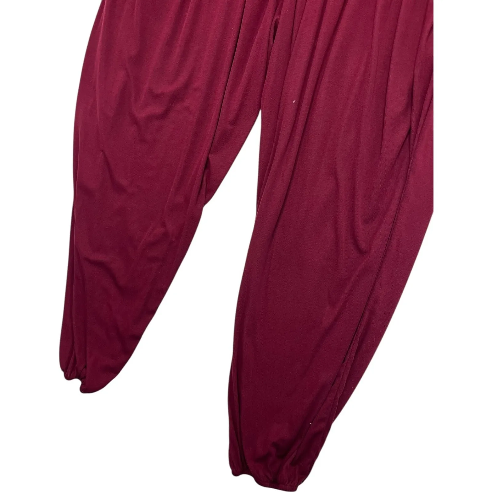 Halara Jumpsuit Womens Extra Large Red Strapless Casual Relaxed Lounge Boho - Image 11