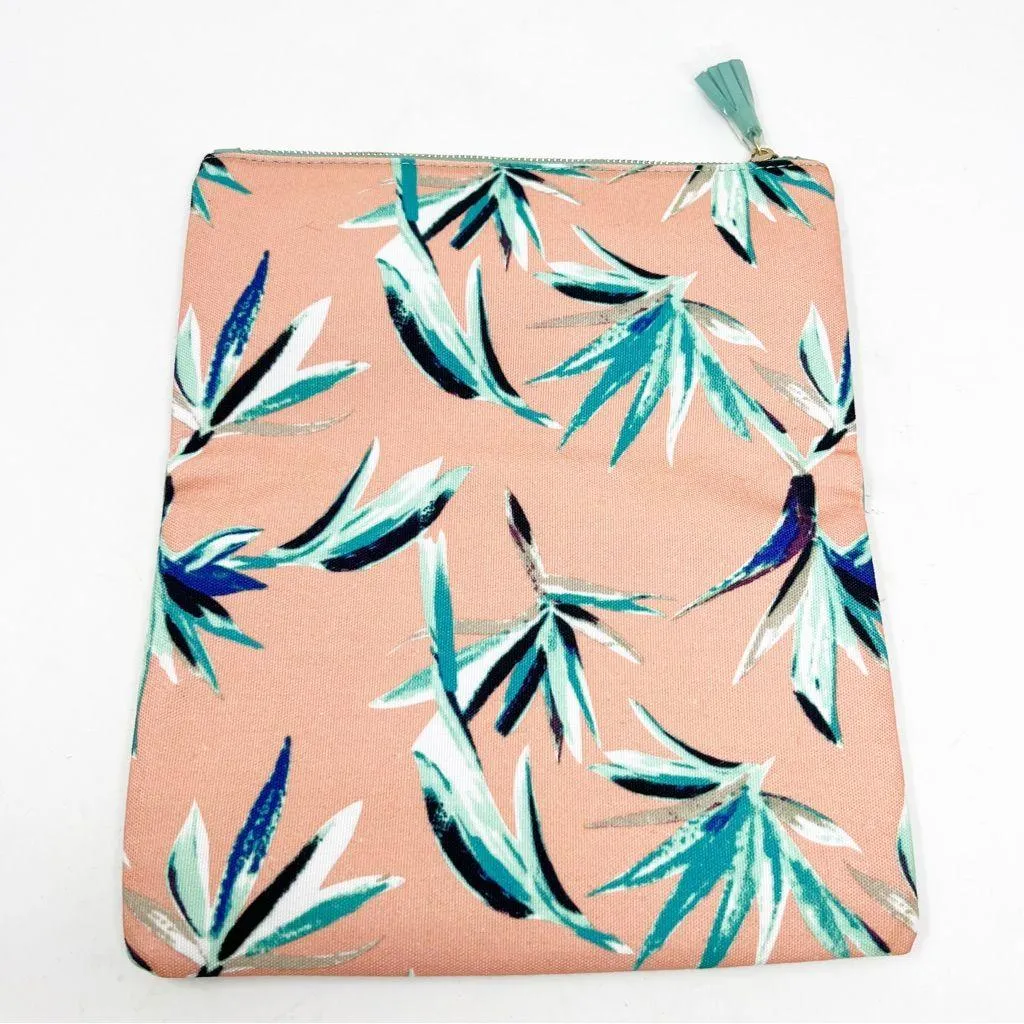 Rachel Pally Reversible Leather Clutch Tropical Paradise Mint Coral - Image 5