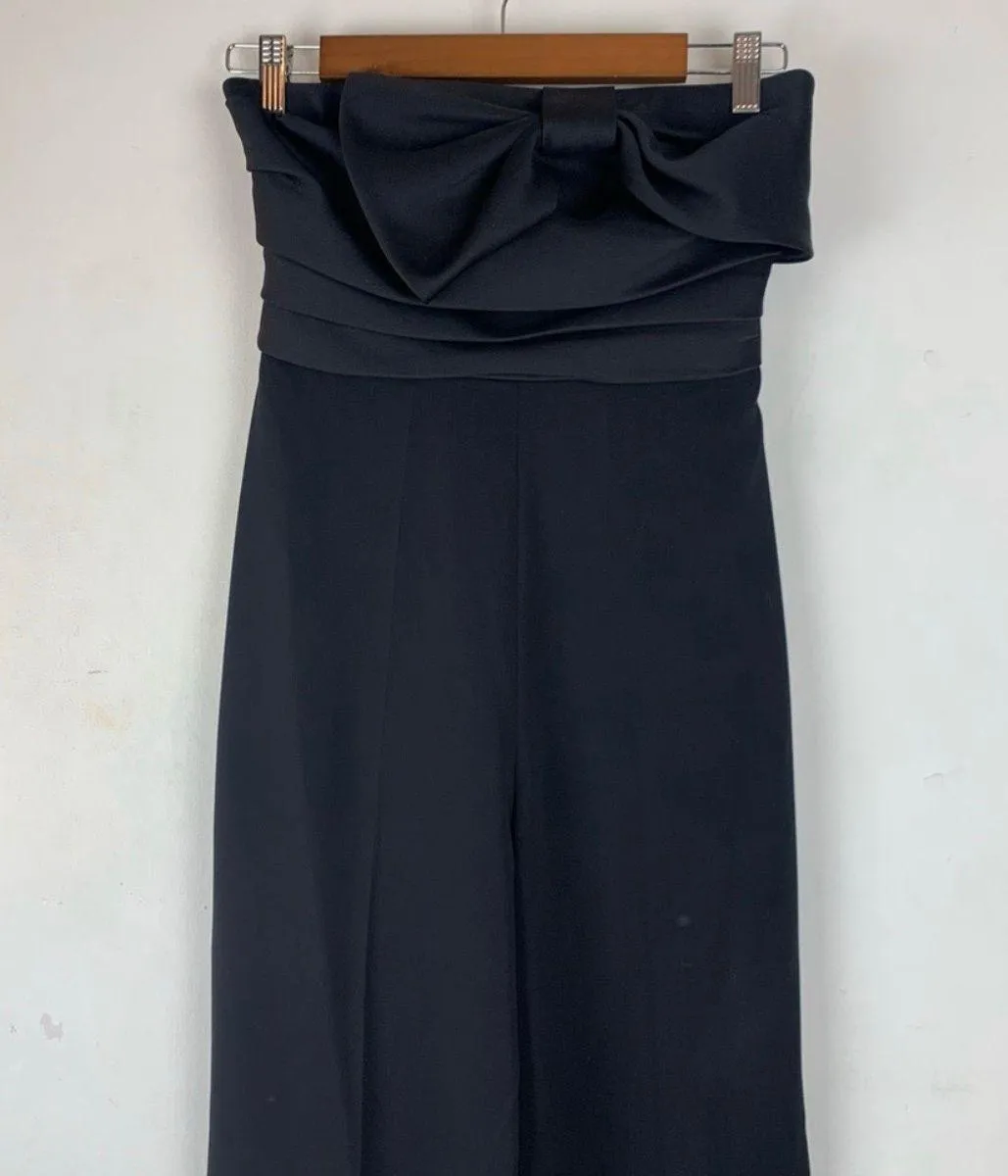 Jay Godfrey Lennon Black Strapless Bow Jumpsuit - Image 3