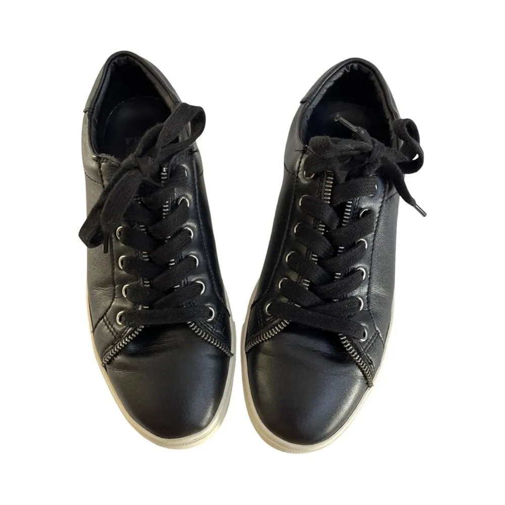 Frye And Co Black Leather Zipper Detail Low Top Sneaker Women’s Size 8.5M - Image 4