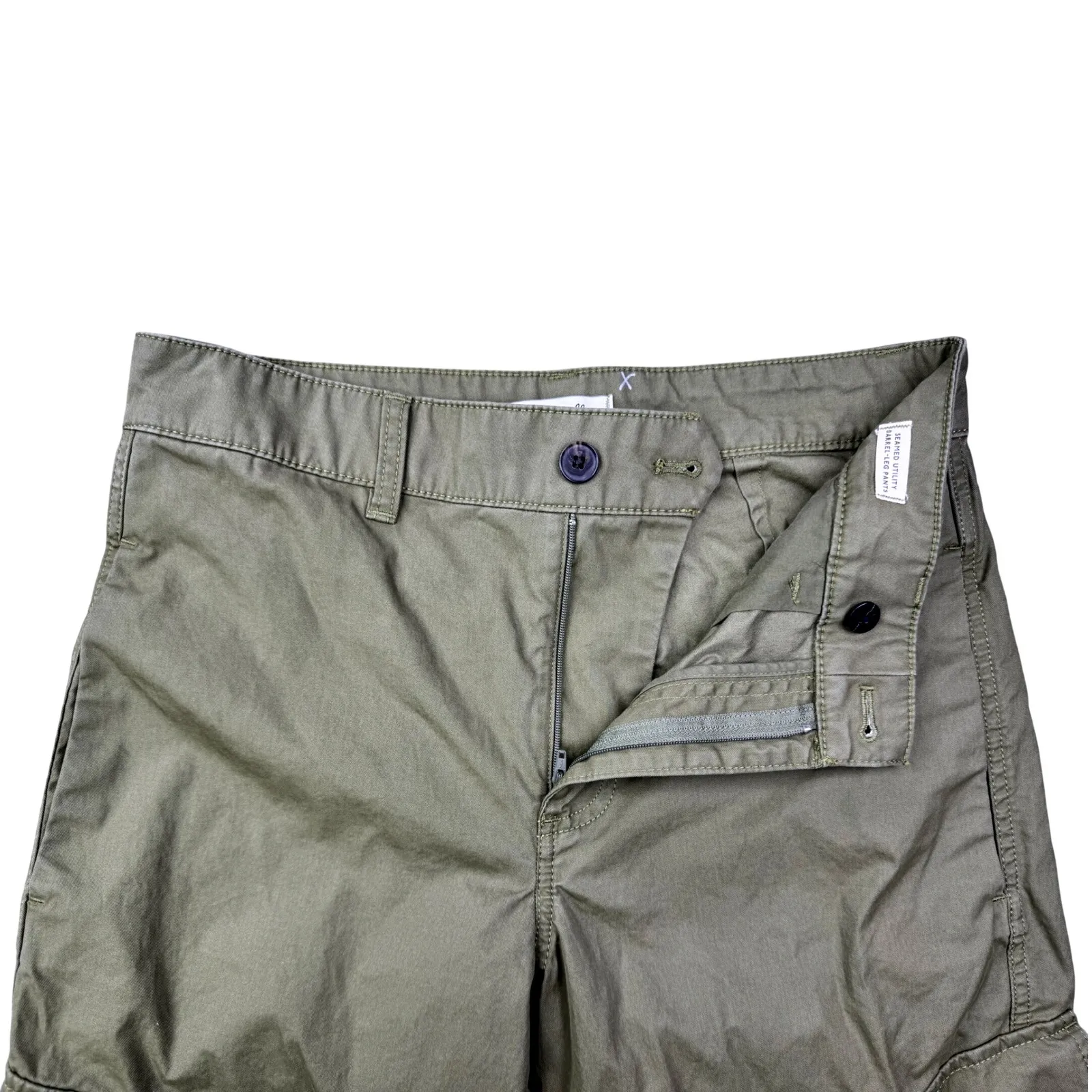 Madewell Seamed Utility Barrel Leg Pants Olive Green Womens 0 Cargo Pant - Image 10