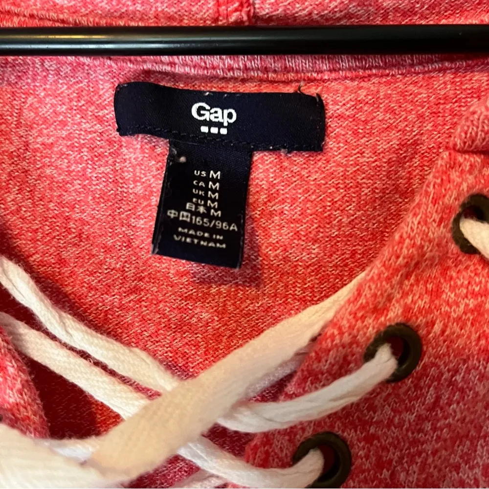 GAP Pink Tie Front Relaxed Hoodie - Image 4