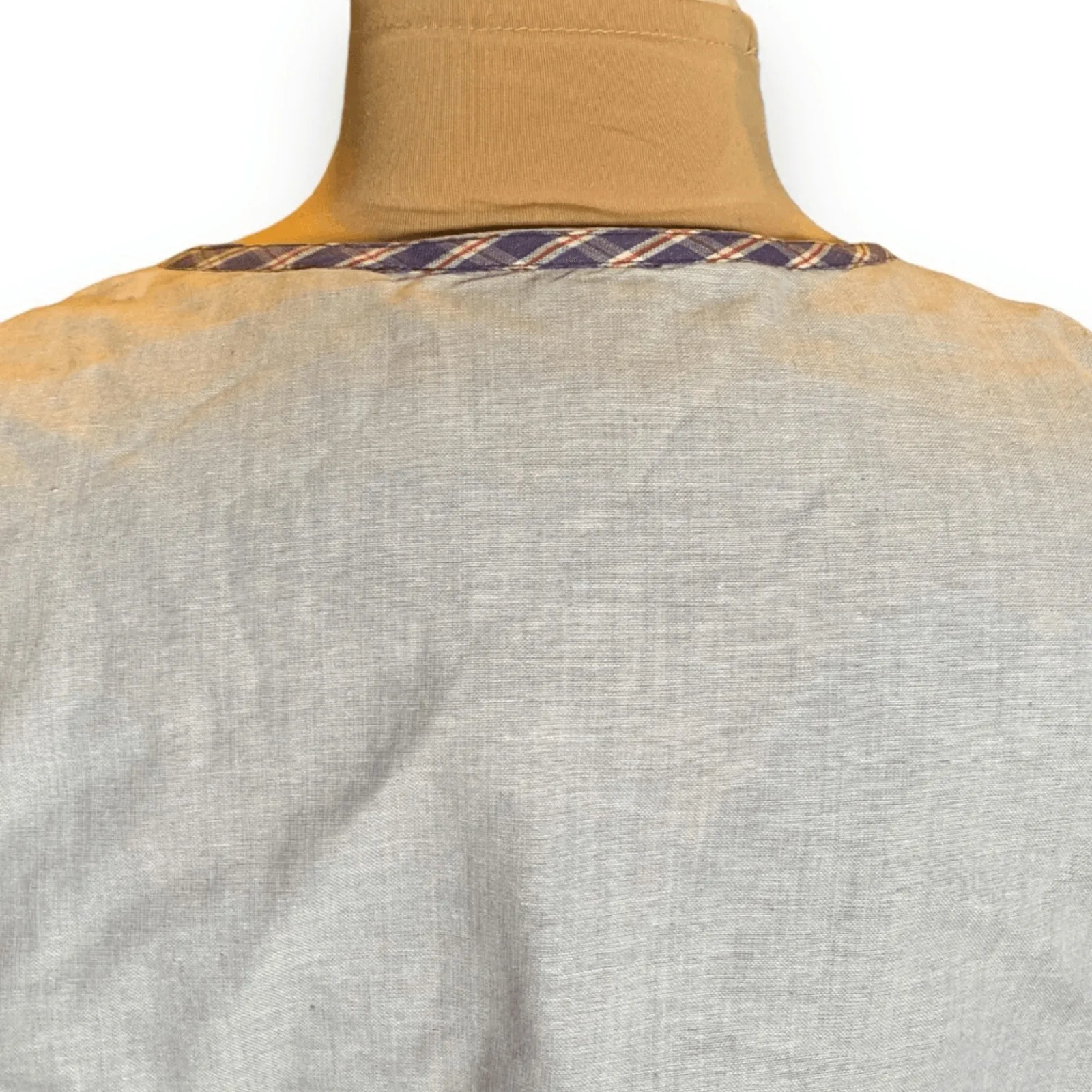 Vintage Patchwork Vest Red White Blue Gingham Heart Duck Print Folk Art Cottage Size L - Image 5