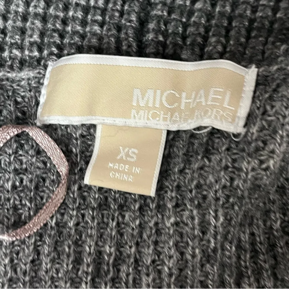 Michael Kors Gray Wool Cardigan Womens Crochet Chunky Granola Girl Soft Prep XS - Image 9