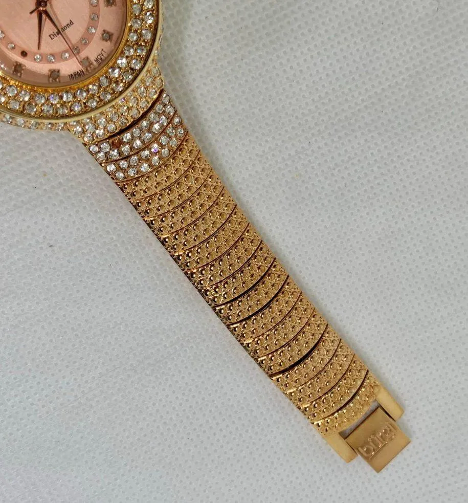 BURGI Diamond Markers Crystal Bezel Women watch BUR048RG Rose Gold Tone running - Image 4