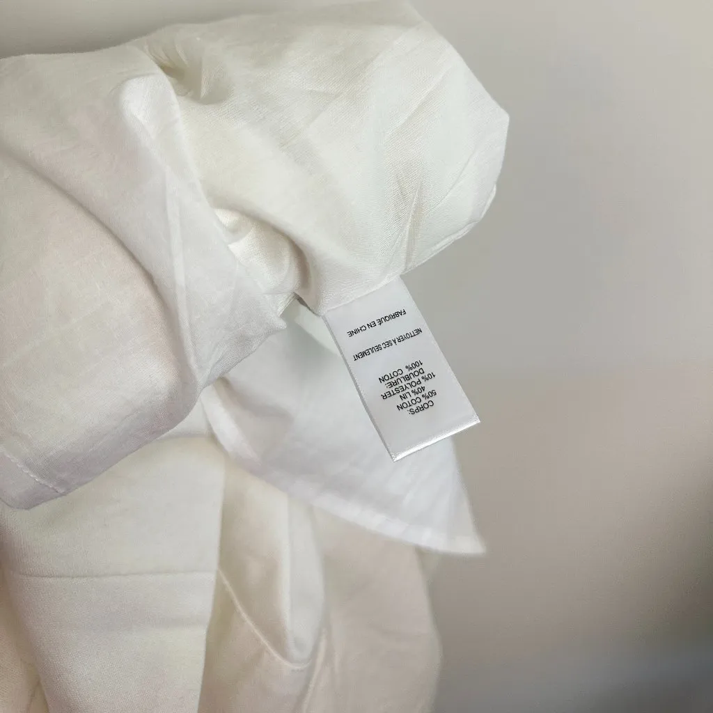 ASTR the Label Bow Detail Smock Bodice Cotton Blend Dress in White Size Medium - Image 8