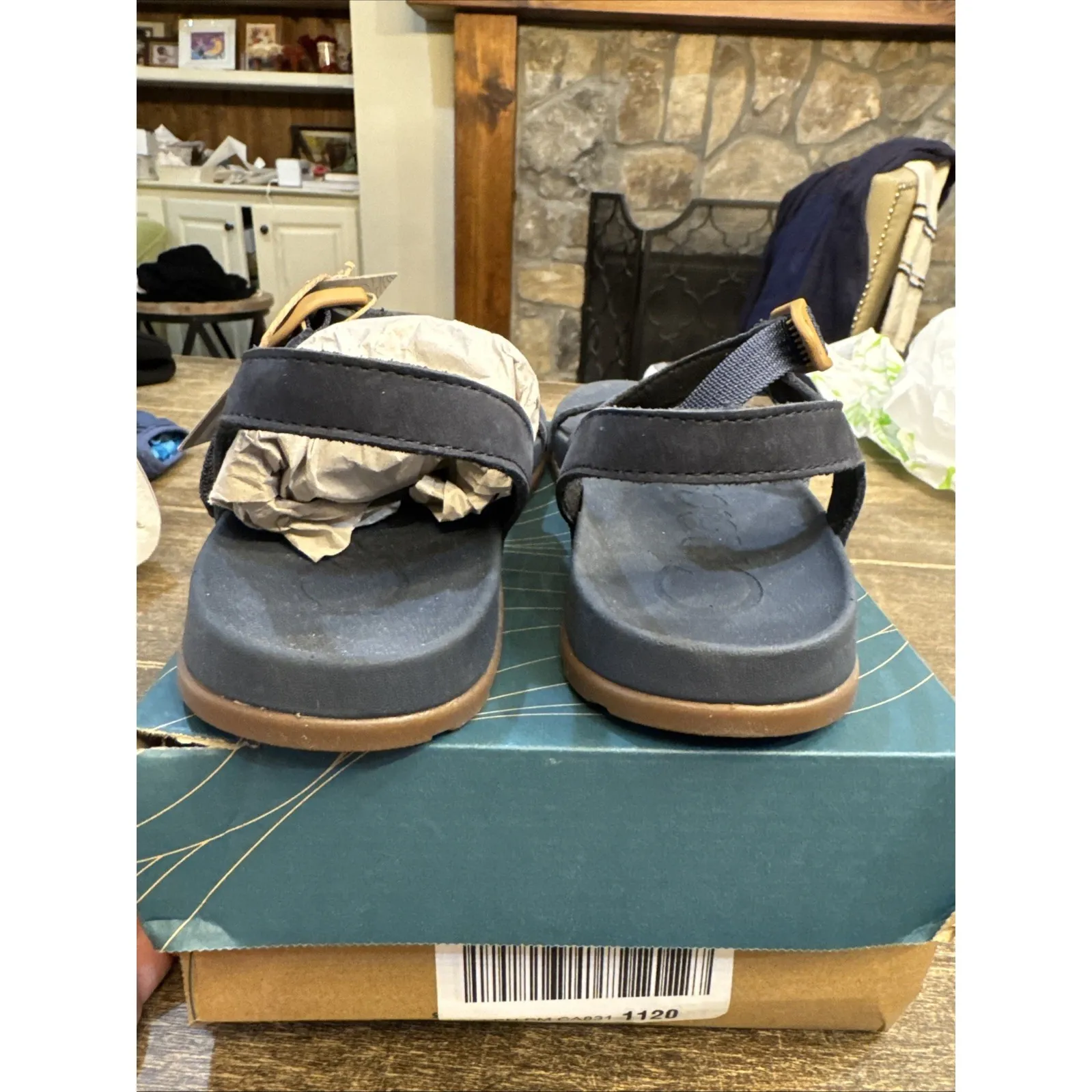Chaco Women‎ Lowdown Strappy High Sandal Shoes Marine Blue Size 8 - Image 5