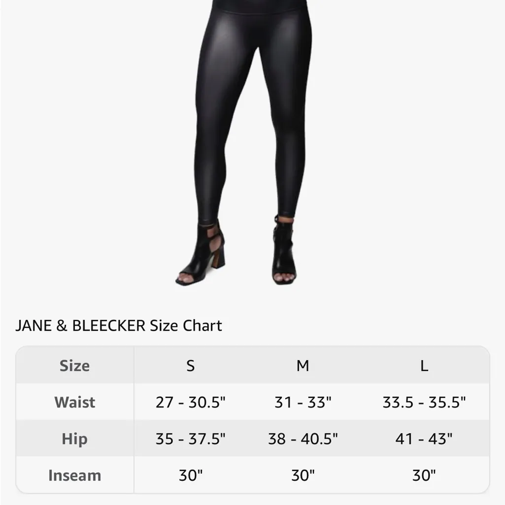 Jane and Bleecker Women Faux Leather Legging High Waistband M Black Size M - Image 9