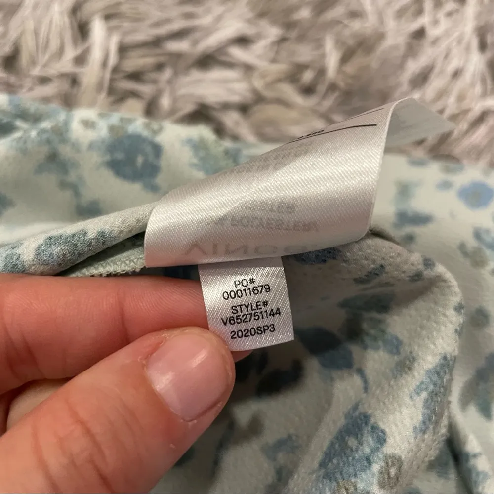 Vince Floral Asymmetrical Shift Dress Aloe Medium M - Image 13