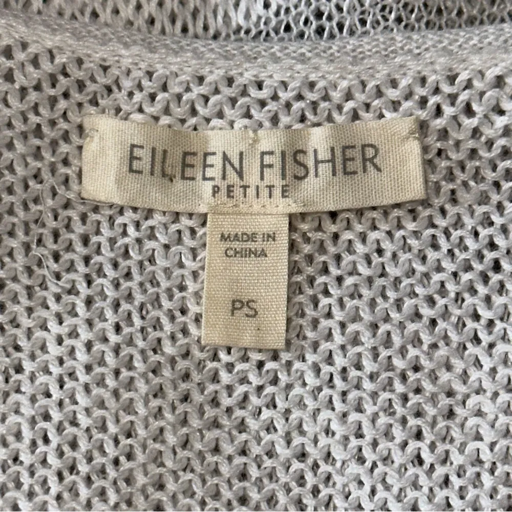 Eileen Fisher Women’s Size P S White Shadow Stripe Linen Knit Sweater Tank Top - Image 5