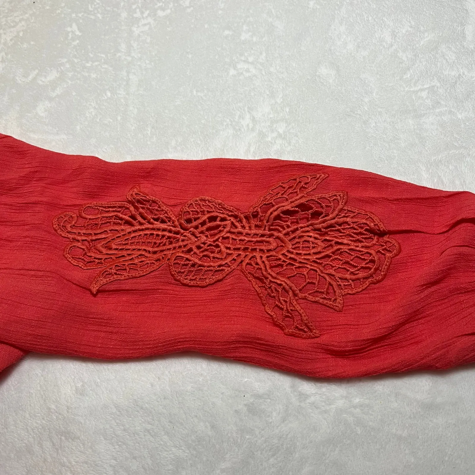 Zac & Rachel Split Neck Blouse Size XL Resort Vacation Summer Festival Cut Out Pink - Image 5