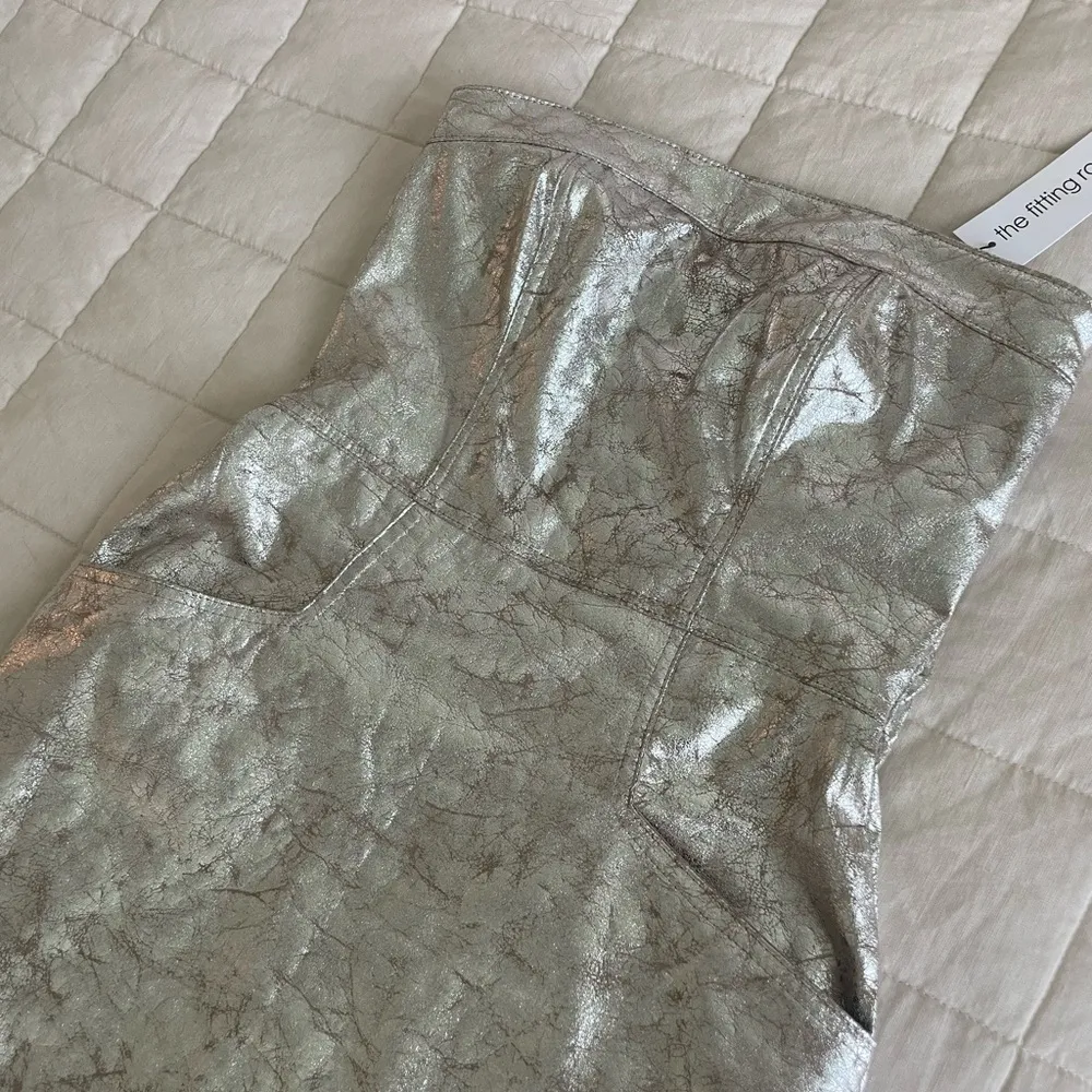 Young Fabulous & Broke Silver Strapless Gown - Image 6