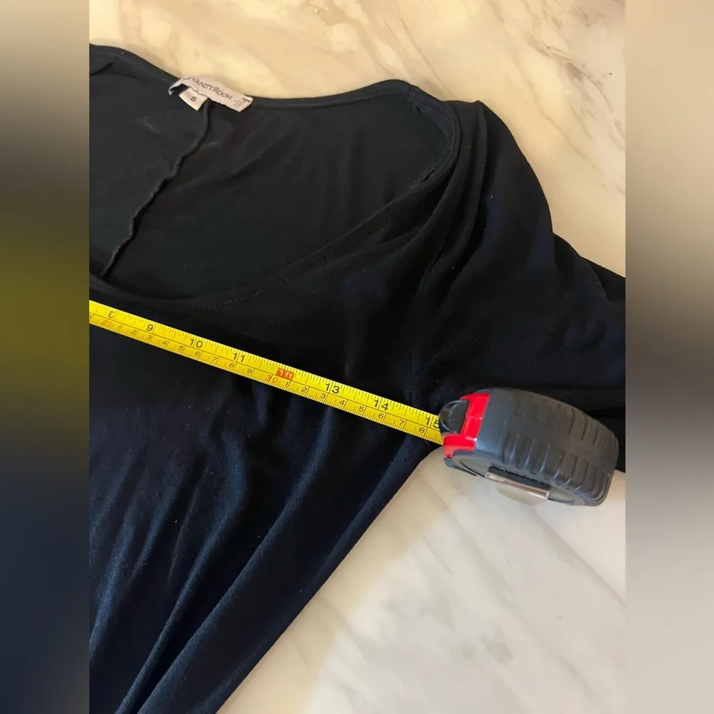 The Vanity Room Women's Size Small Black Asymmetrical Hem Dress 3/4 Sleeve - Image 5