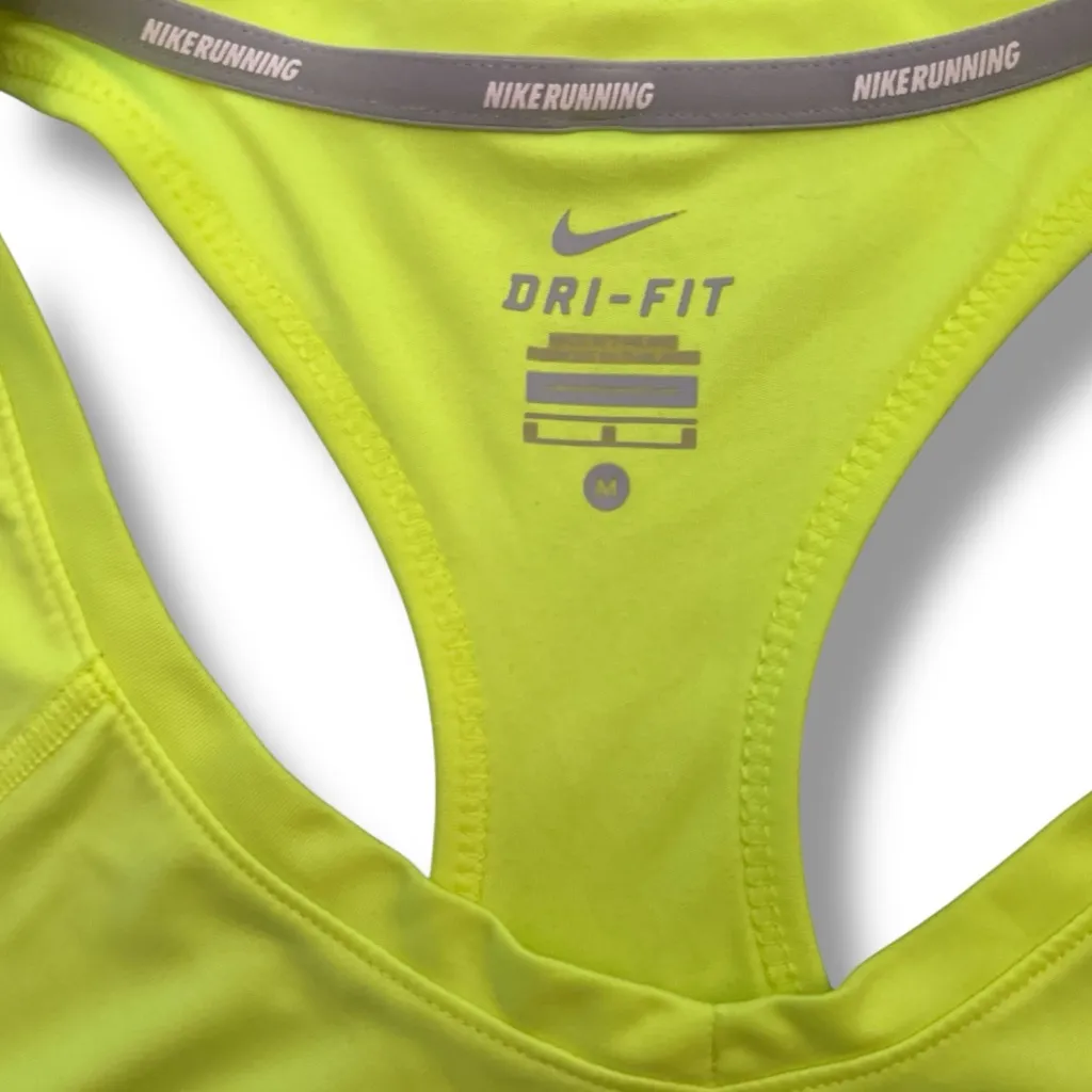 Nike Women’s Dry Fit Sport Racerback Tank Top Florescent Logo Activewear Size M - Image 6
