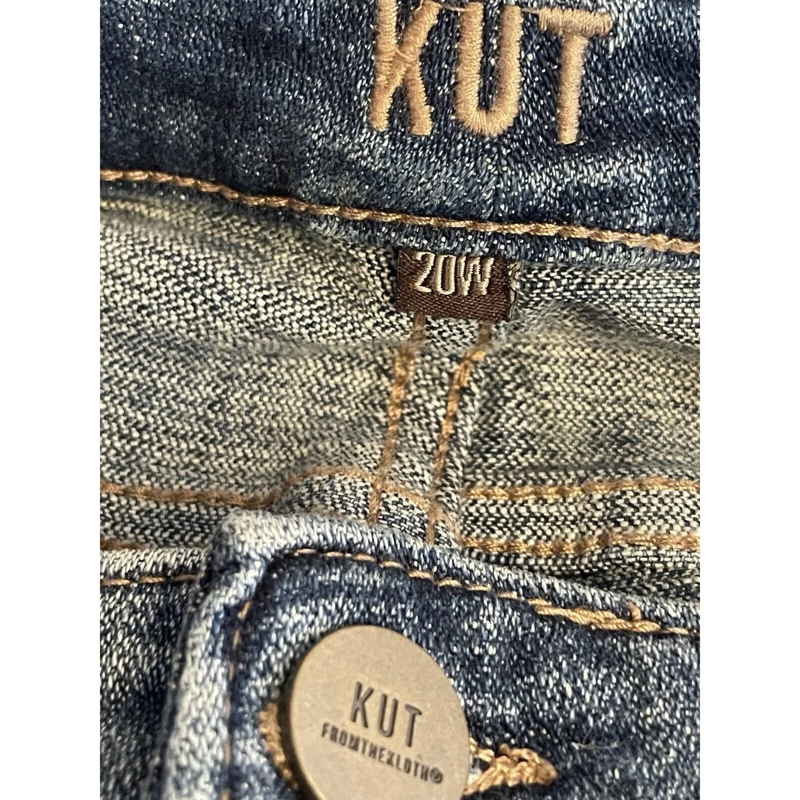 Kut From The Kloth High Rise Ankle‎ Straight Leg Jeans Size 20W Blue Rips NWT - Image 6