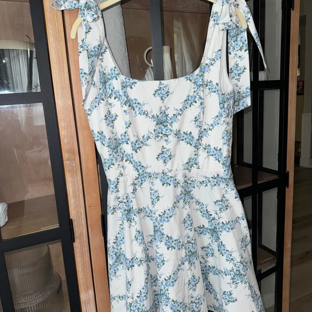 Altar’d State bows mini dress floral hydrangea print square neck pockets roses - Image 7