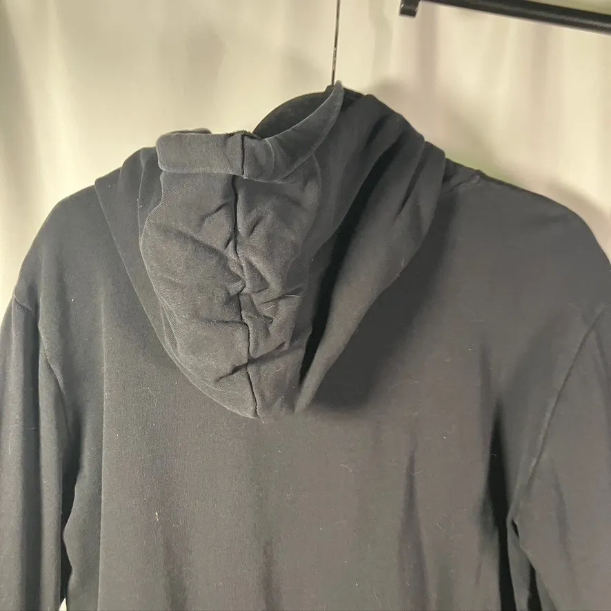 Vintage Lucky Charm Bunny Hoodie Black Varsity Patch‎ Graphic S Y2K Style Gray - Image 9