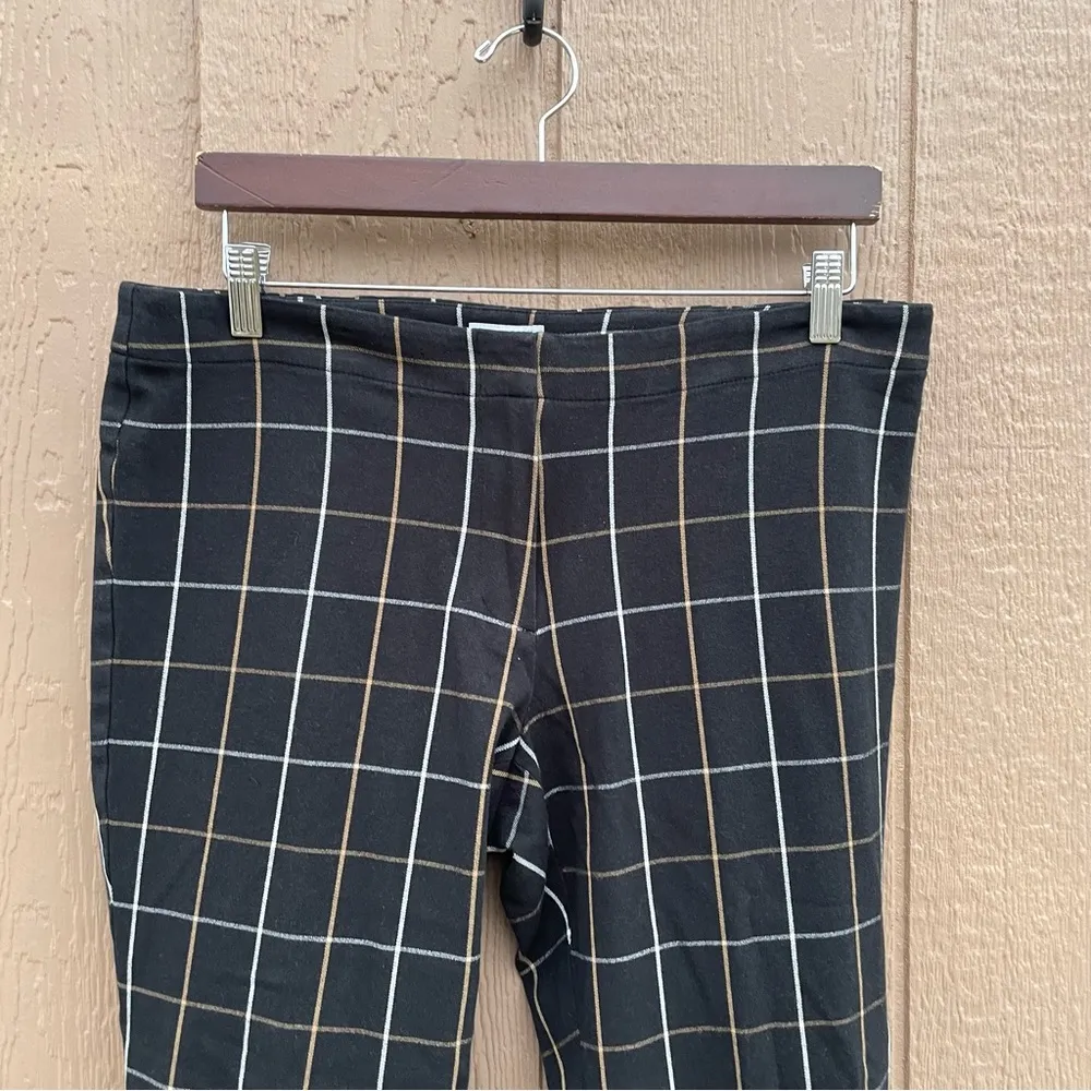 J Jill Womens Pants Black Ankle Premium Bi Stretch Windowpane Plaid Size 12 - Image 6