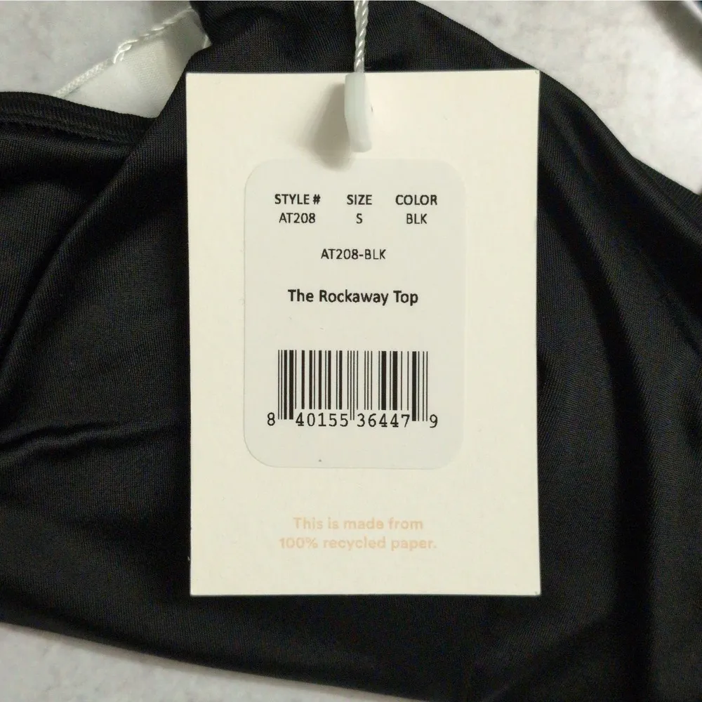 Andie The Rockaway Top Black Eco Nylon Bikini Swimwear Bathing Suit Size S New - Image 8