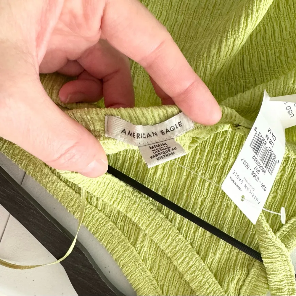 NWT AMERICAN EAGLE Lime Green One-Shoulder Tank Top MEDIUM - Image 3