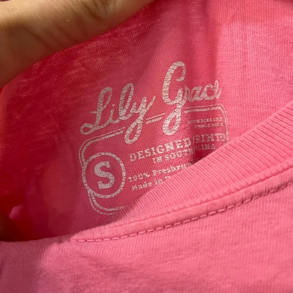 Lily Grace T Shirt Pink long Sleeve Pocket "Squad Goals" Puppies sz small - Image 2