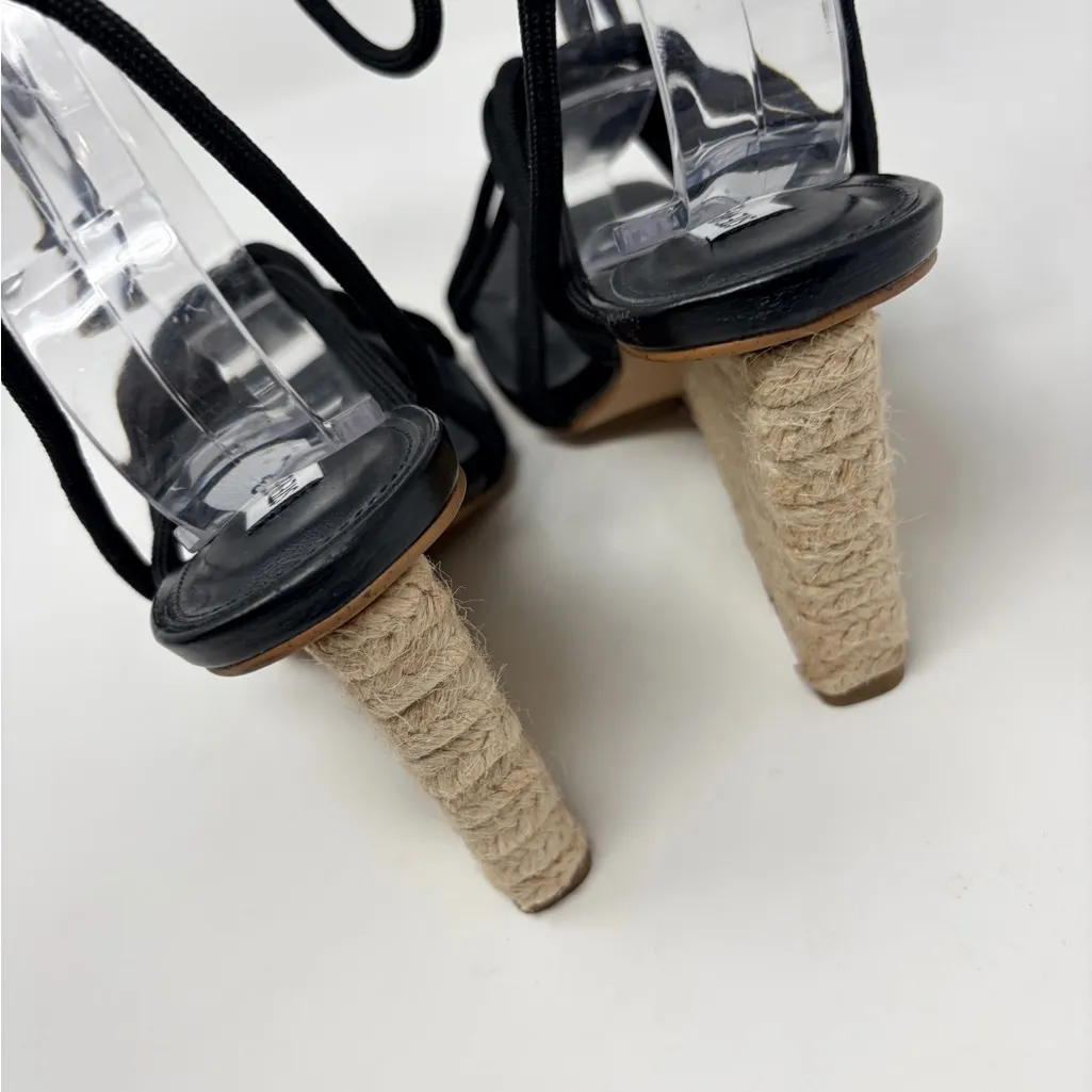 NEW Steve Madden Idolized Black Rope Ankle TIe Wedge Sandals, Size 7.5 MSRP $118 - Image 8