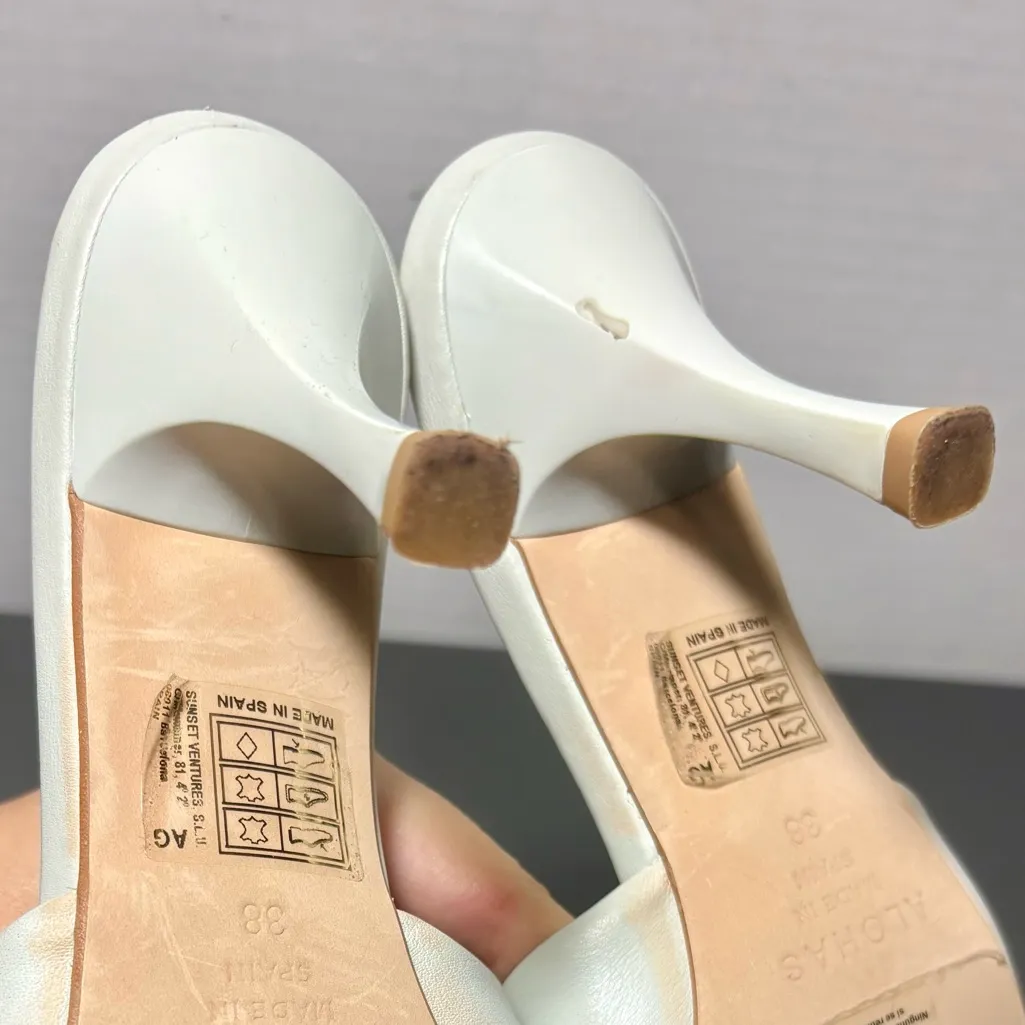 ALOHAS Off White Leather Puffy Mules - Image 7