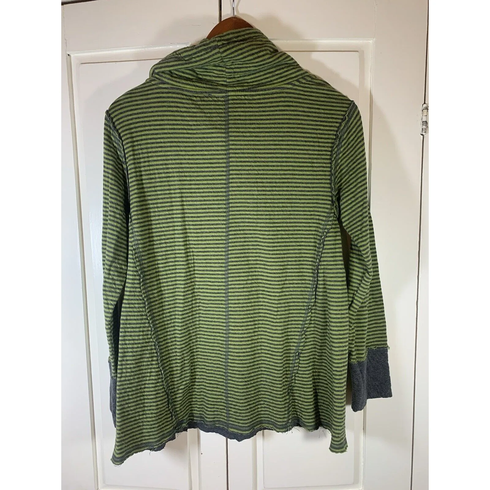 Habitat‎ Clothes to Live In Lagenlook Tunic Sweatshirt Small Green Cowl Neck - Image 3