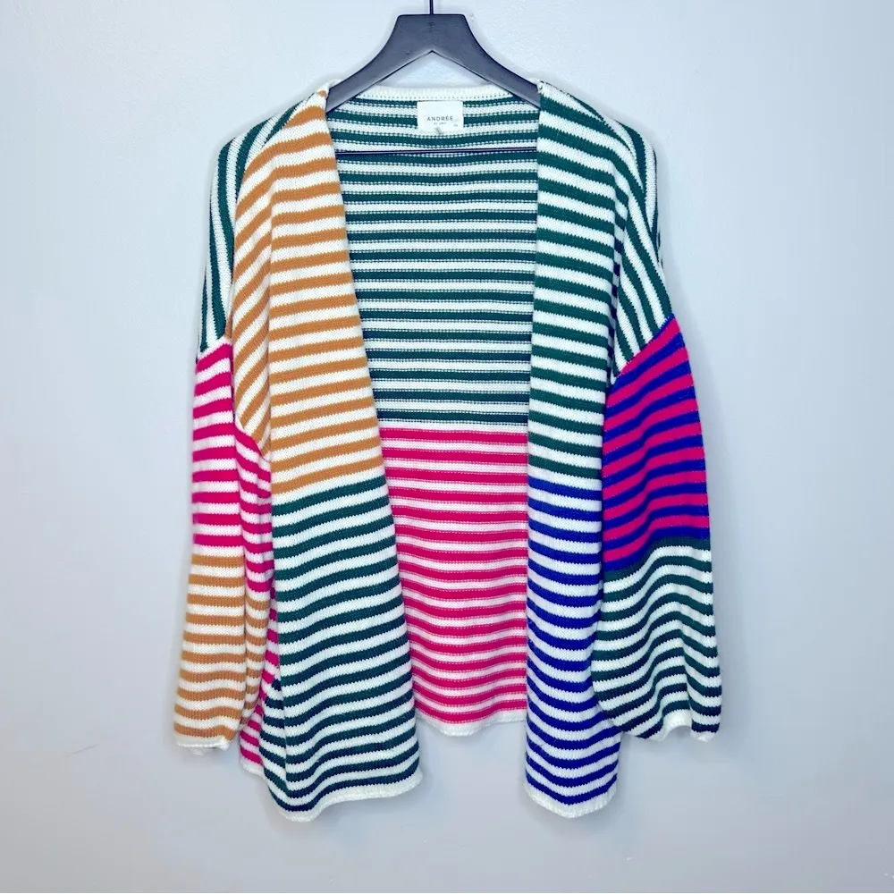 Andree by Unit Marquee Lights Striped Cardigan Size 2X - Image 3