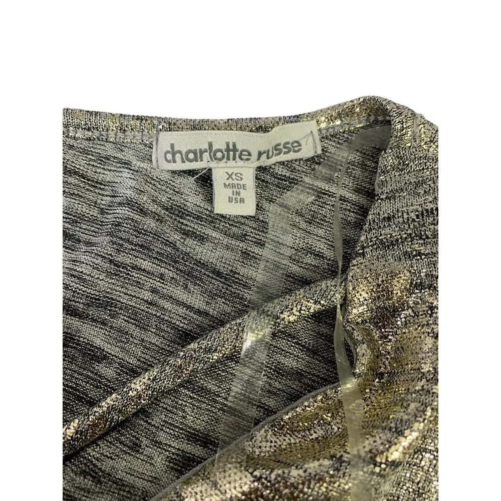 Charlotte Russe Women's Metallic Silver Romper - Image 3