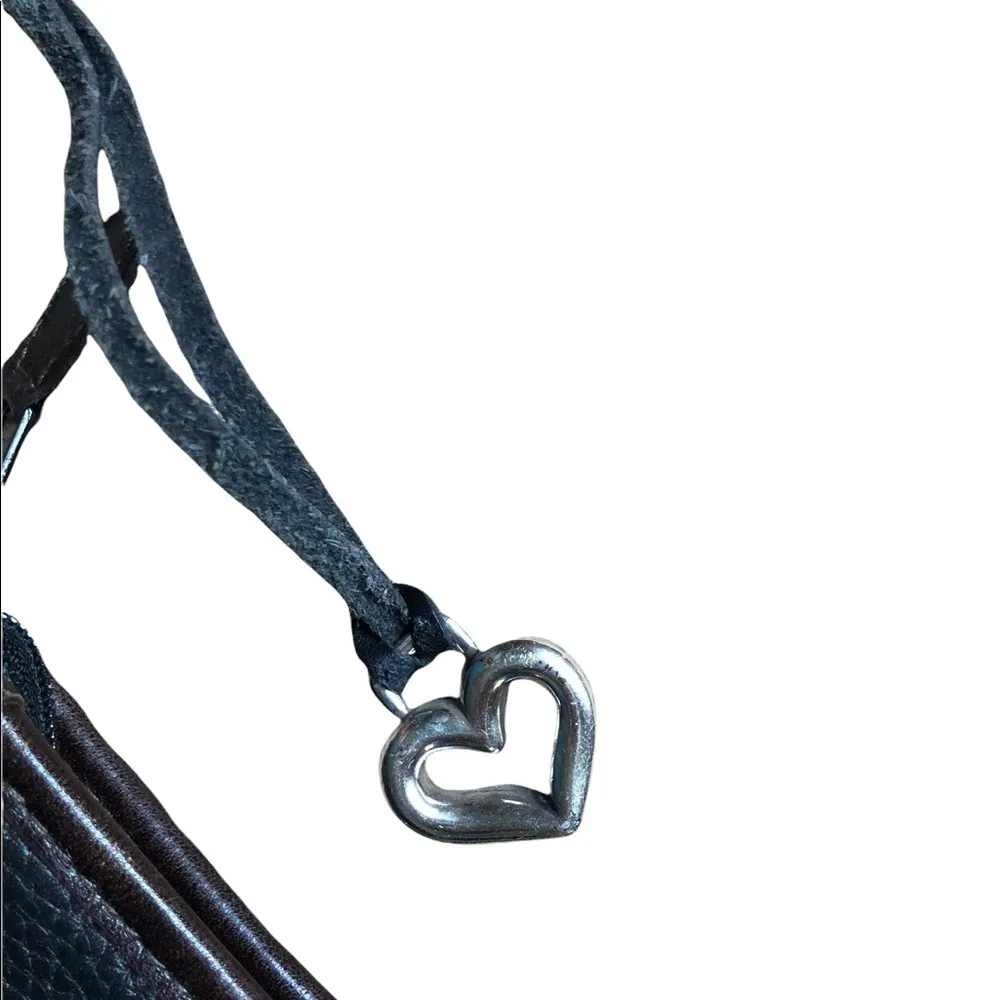 Brighton Pebble Leather Tortoise Shell Shoulder/Clutch Handbag Cut Outs Charm - Image 7