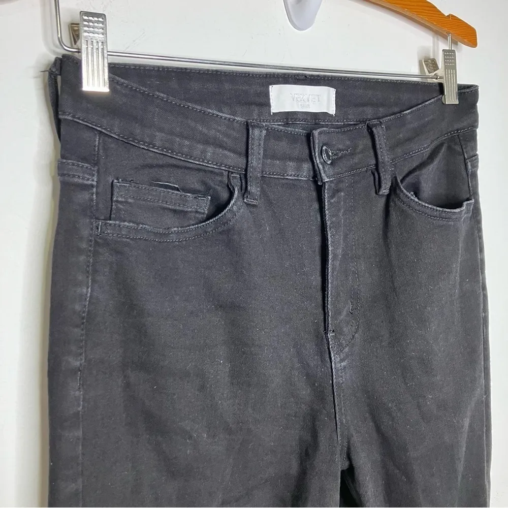Vervet black distressed raw hem jeans size 28‎ - Image 3