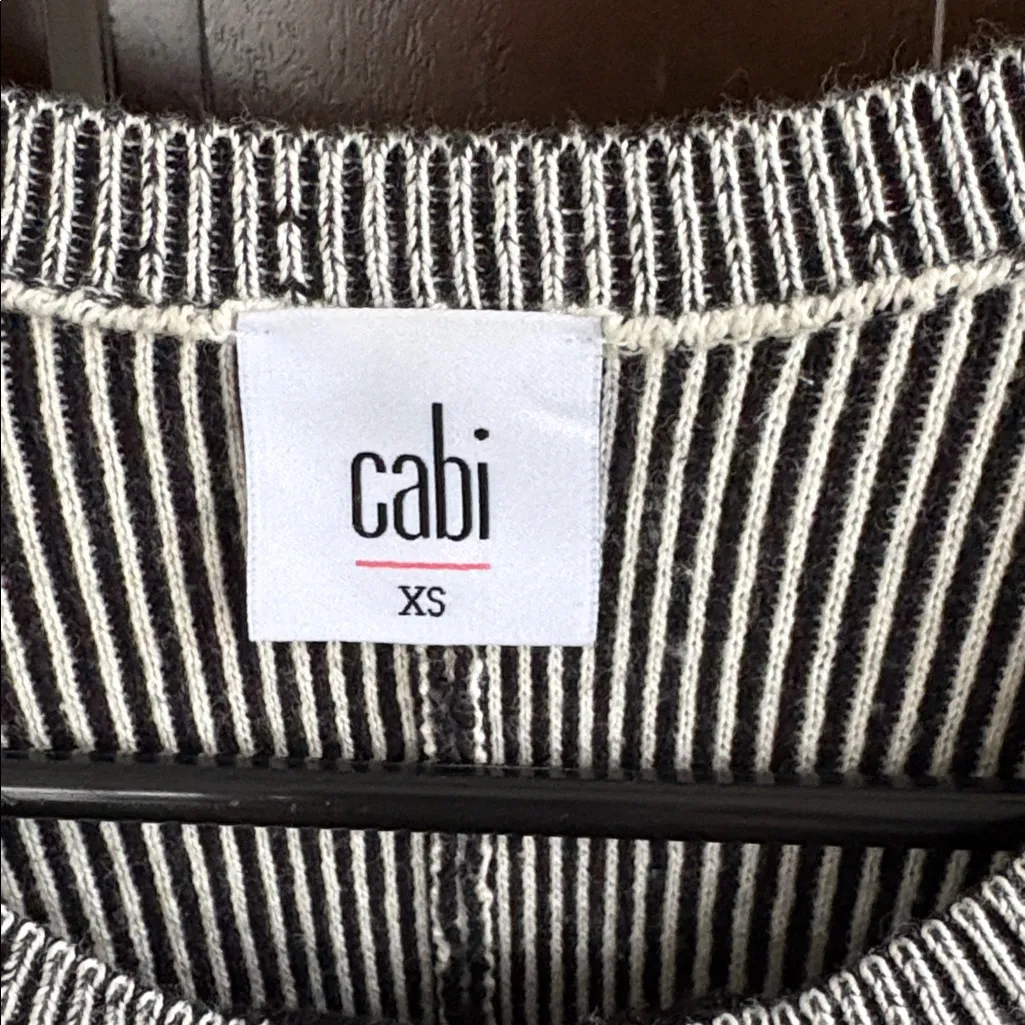 EUC CAbi Cupid’s Zip Front Striped Sweater Generous XS - Image 3