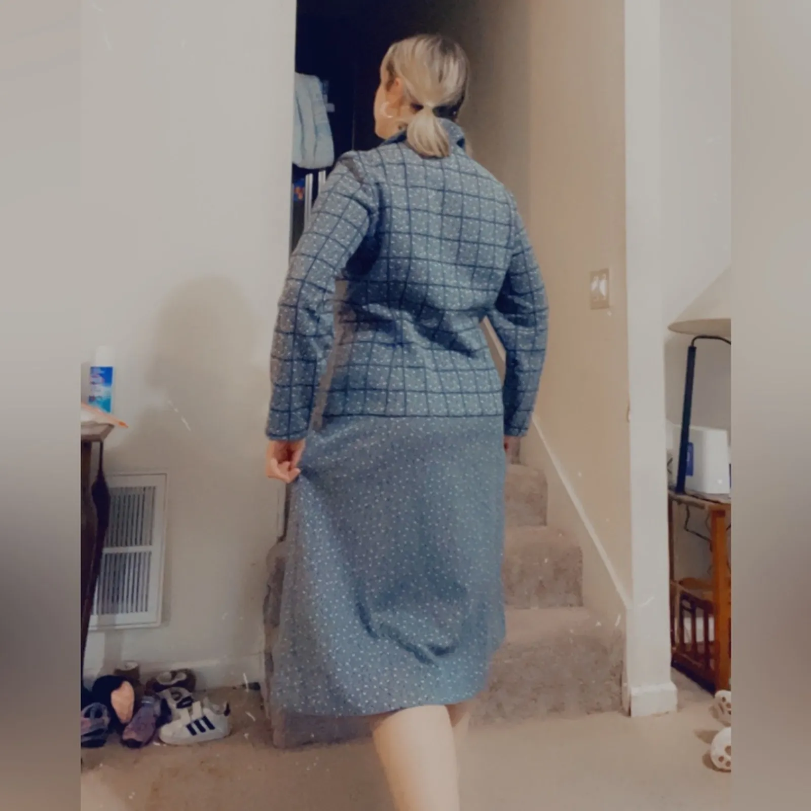 70s suit dress Blue Size L - Image 9