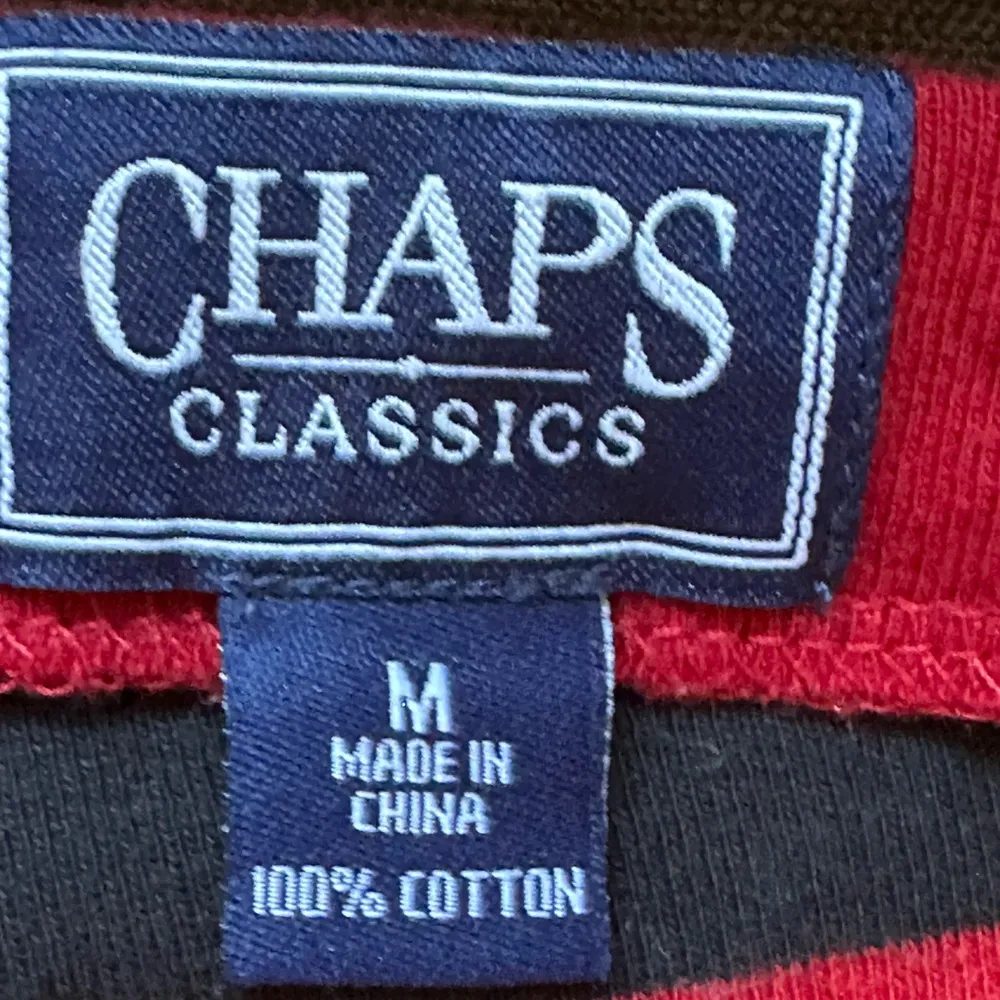 Chaps Classic Red & Black 3/4th Sleeves Blouse Square Neck 100% Cotton Sz M - Image 7
