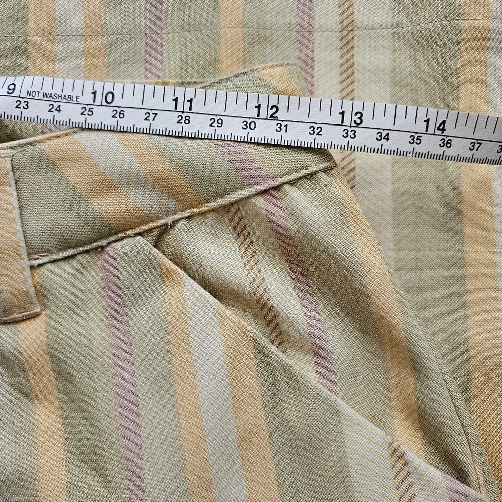 Danielle Bernstein Celedon & Jade Striped Classic Trousers Size 0 - Image 5