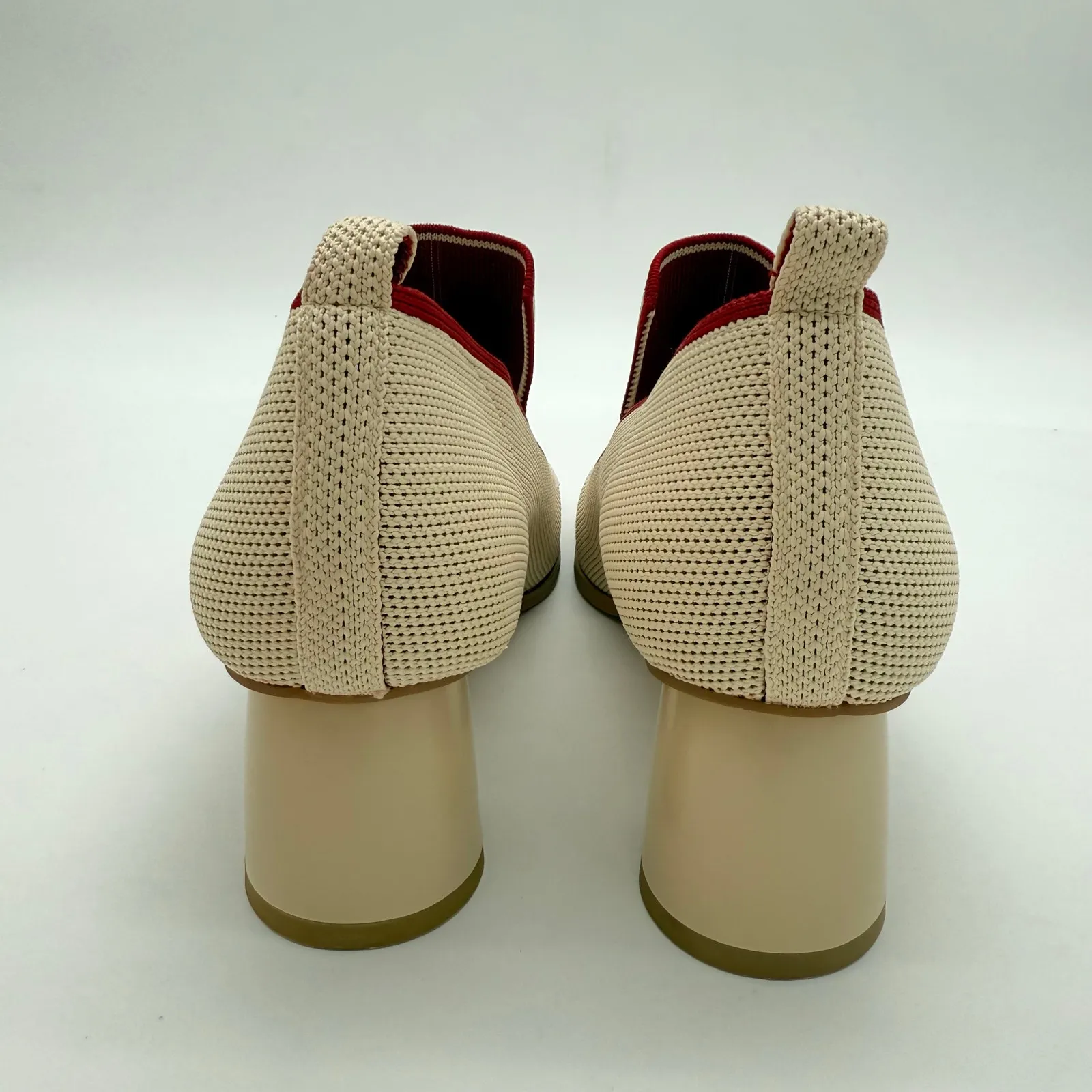 Vivaia Quinn Square Cream Minimalist Old Money Knit Comfort Loafer Heels NWB 9 - Image 7