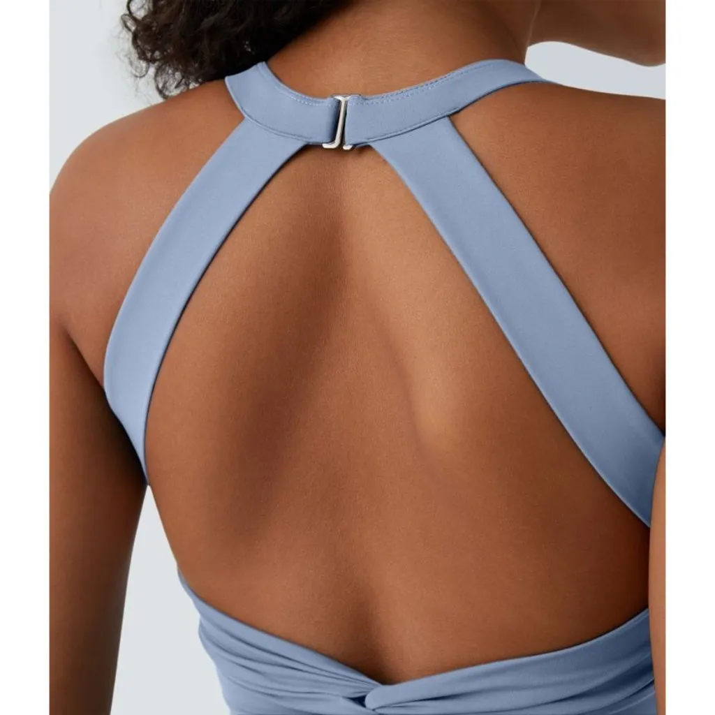 HALARA Flare Blue Dance Active Dress Size Small Long NEW NWT - Image 4