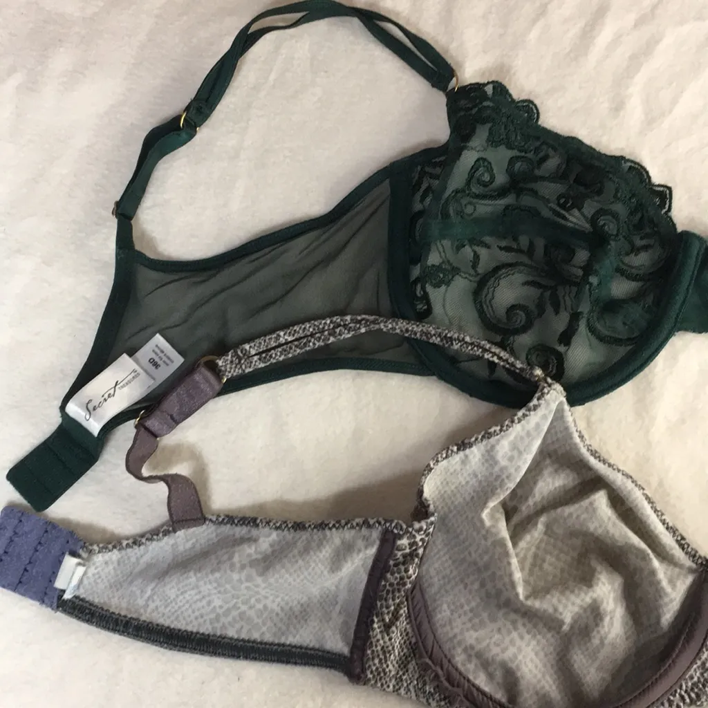 Bin 8 Bundle Of 2 Underwired Bras Adjustable Straps Green & Snake Print Size 36D - Image 6
