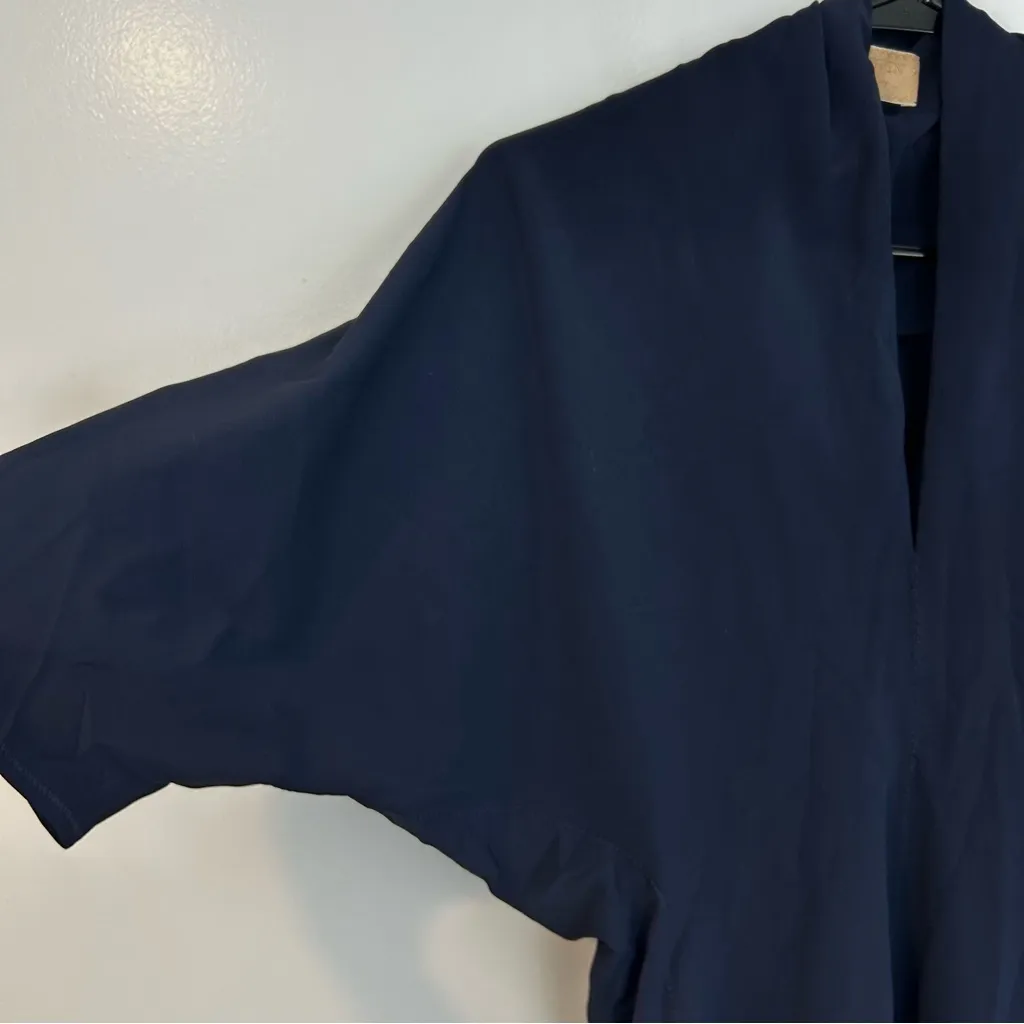 Lanvin 2011Alber Elbaz Navy Blue Split Neck Dolman Sheath Midi Dress Size 8 - Image 5