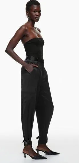 Babaton Refined Satin Cargo Pant - Black - 4 - Image 2