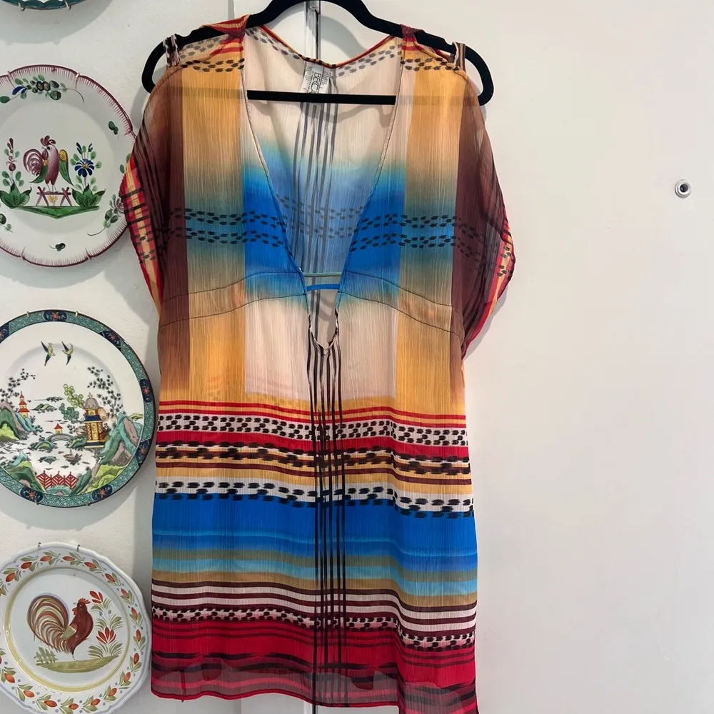 Becca Colorful Sheer Swim Beach Cover Up Dress - Image 2