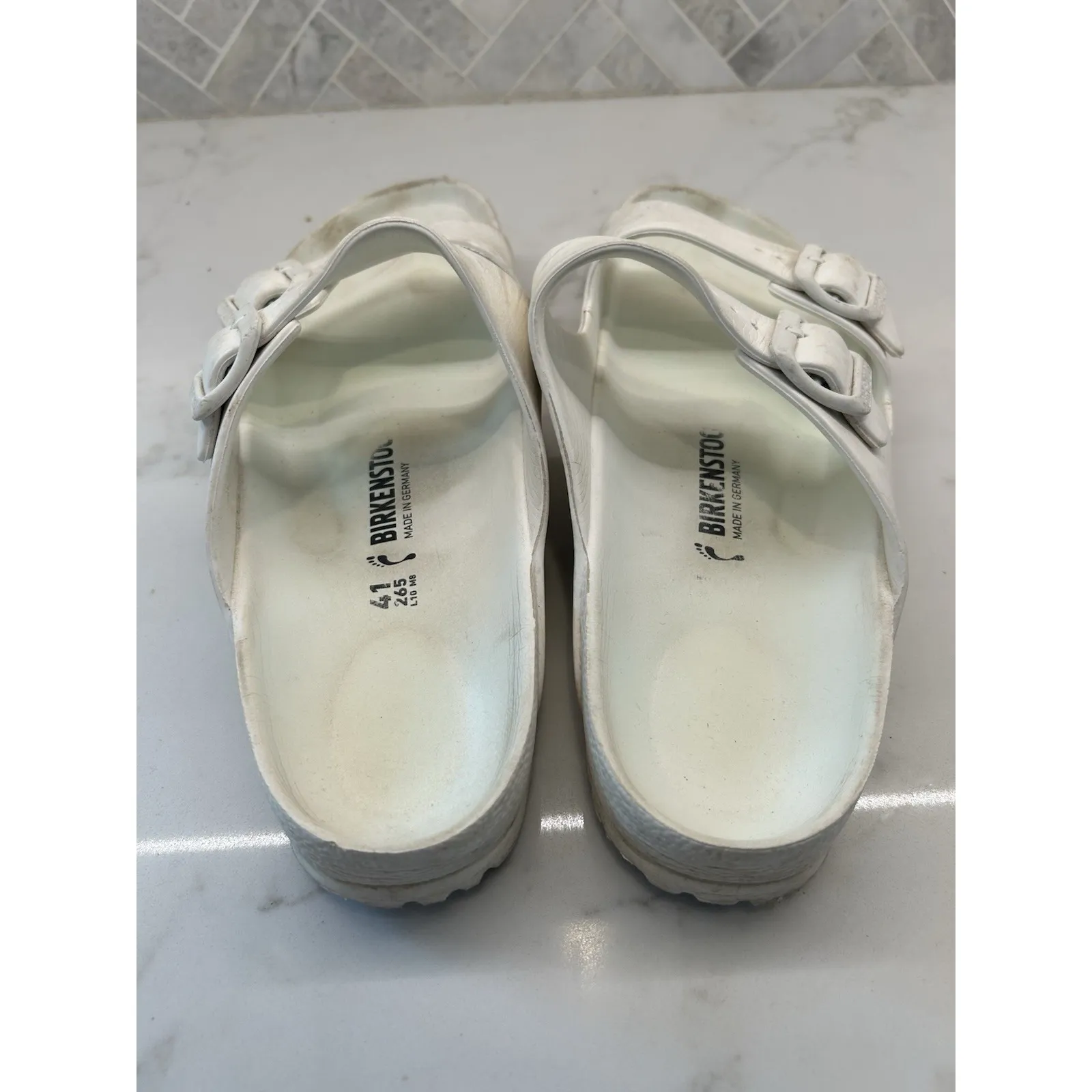 Birkenstock Arizona White Eva Slides Slip‎ On Sandals Womens 10-10.5 Size 41 - Image 4