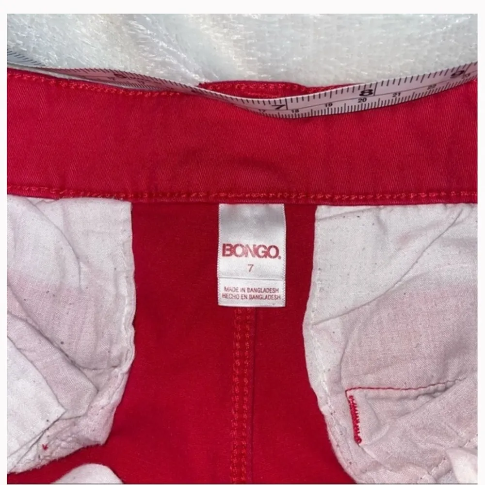 BONGO Red Skinny Pants womens size 7‎ with Ankle Zippers size pocket casual - Image 4