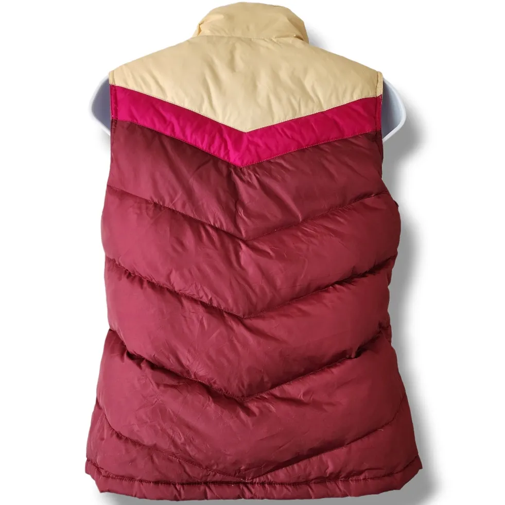 Vintage Old Navy Burgundy Down Puffer Vest Women’s Size Small - Image 3